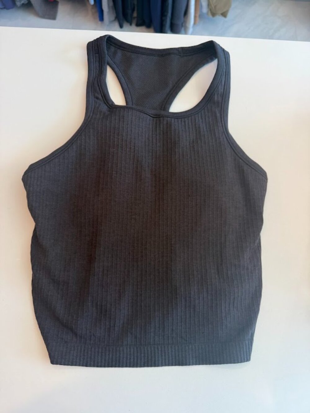 Lululemon Ebb to Street Cropped Racerback Black Tank Top | Size 6